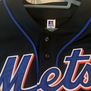 Like new New York Baseball Mets Black Road Jersey Top